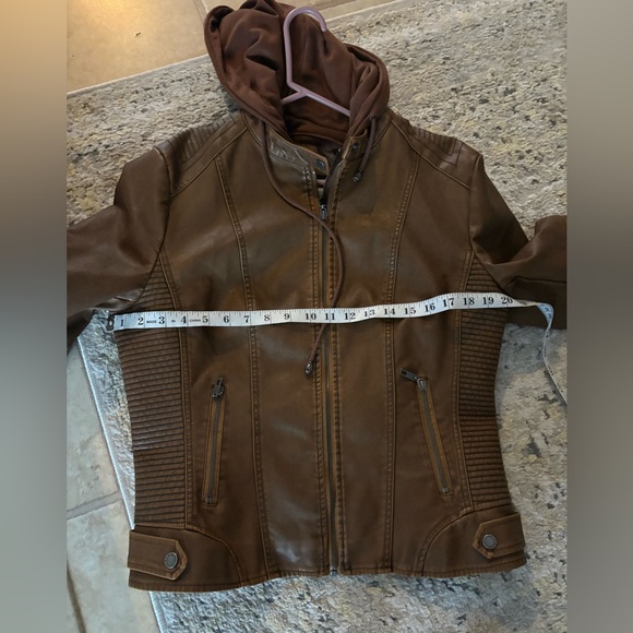Brown Faux Leather Jacket - Picture 7 of 10